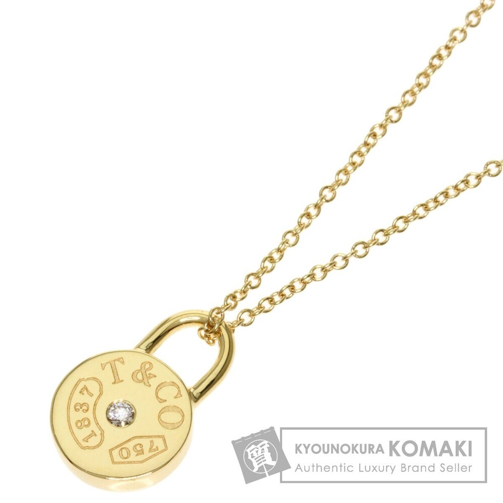 Tiffany Round Lock Diamond Necklace Yellow Gold